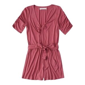 Abercrombie & Fitch Romper Mauve Pink Knot Detail Tie Belt Size Small